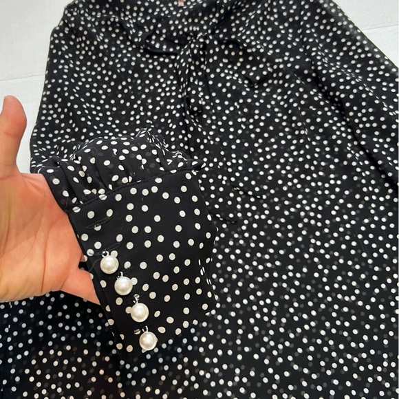 Esqualo polka dots with tie and pearls on sleeves - Picture 5 of 6
